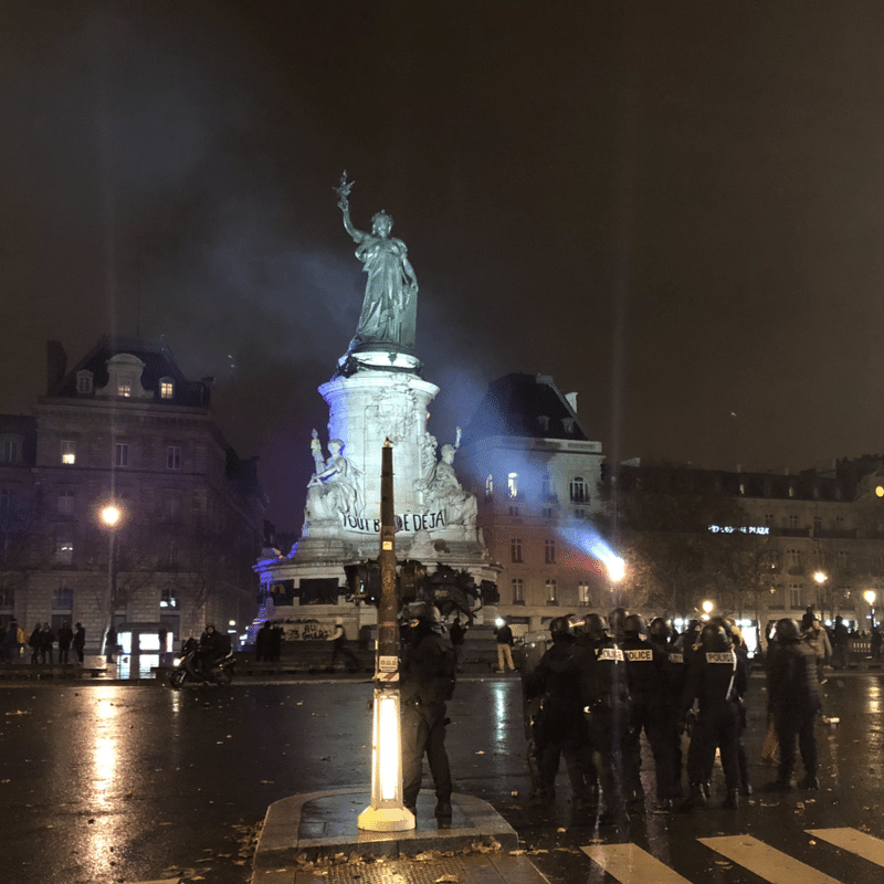 Picture of bastille protests gilet jaune