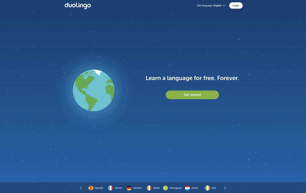 duolingo homepage